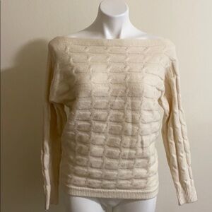 Military Hippie cream cable knit sweater size S/M